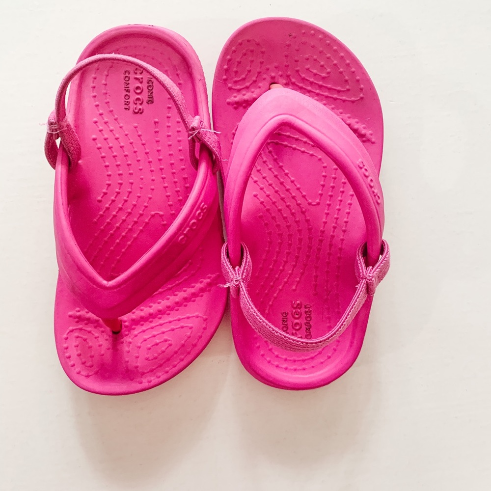 CROC Pink Flip Flops with Backstrap
